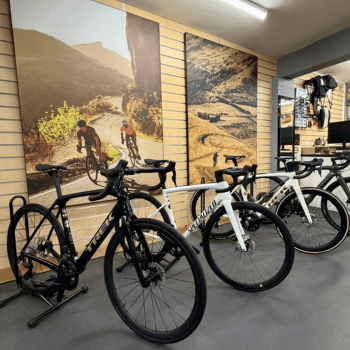 Bicycles on a showroom floor